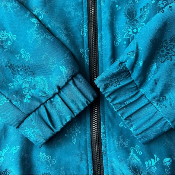 100%  Silk Floral Print Bomber Jacket - Picture 10 of 16